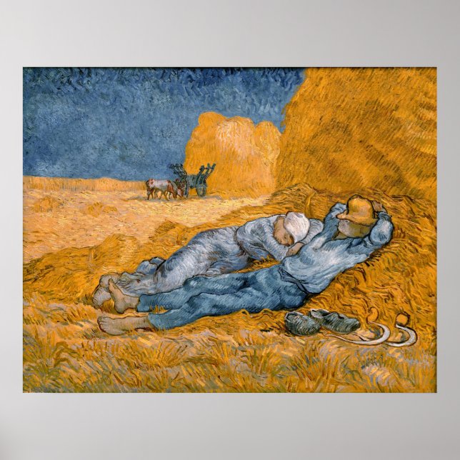 Noon, rest from work. Poster XXL Vincent Van Gogh (Front)