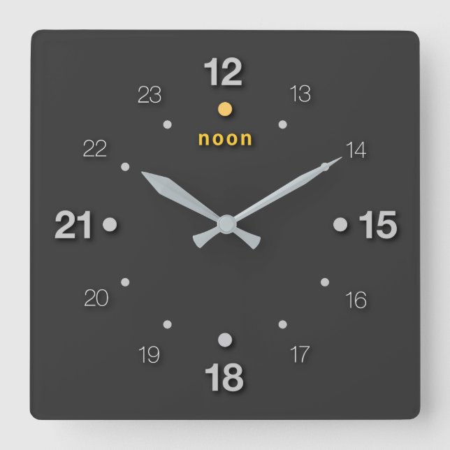 noon square wall clock (Front)