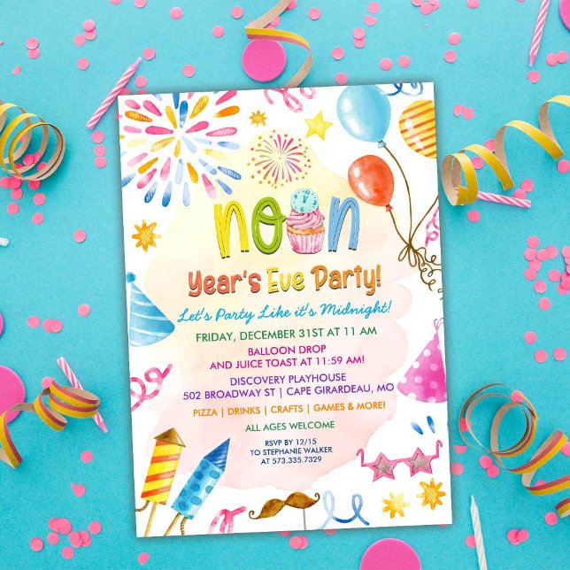 Noon Year's Eve Party Invitation (Creator Uploaded)