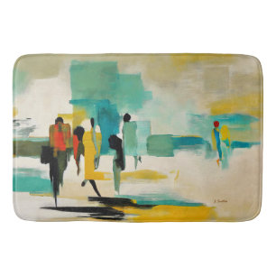 Noontide Vibrance – Abstract Figures Bath Mat