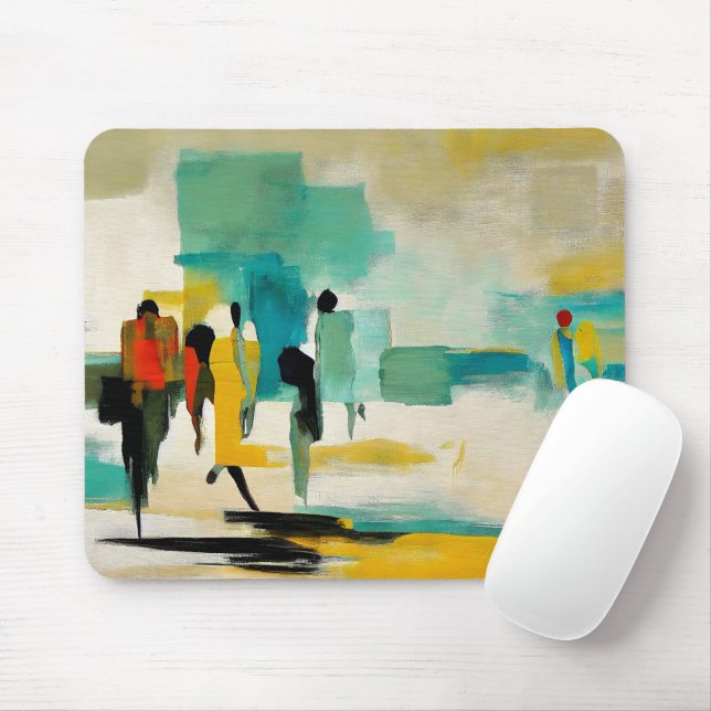 Noontide Vibrance – Abstract Figures Mouse Mat (With Mouse)