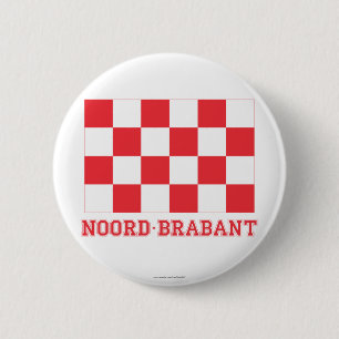 Noord-Brabant Flag with name 6 Cm Round Badge