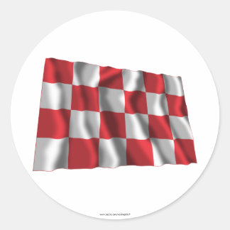 Noord-Brabant Waving Flag Classic Round Sticker
