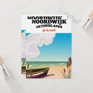 Noordwijk Netherlands travel poster