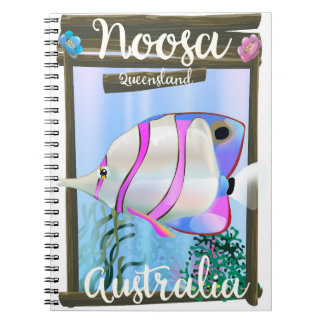 Noosa Australia vintage travel poster Notebook