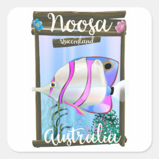 Noosa Australia vintage travel poster Square Sticker
