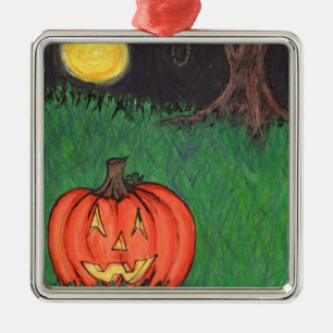 Noose Hanging Tree Pumpkin Jack O' Lantern Metal Tree Decoration