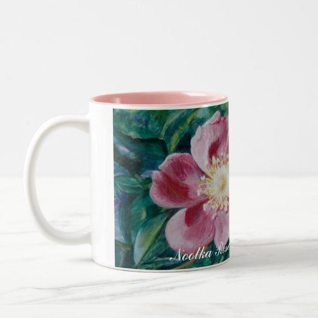 Nootka Rose ~ (Rosa nutkana) Two-Tone Coffee Mug (Left)