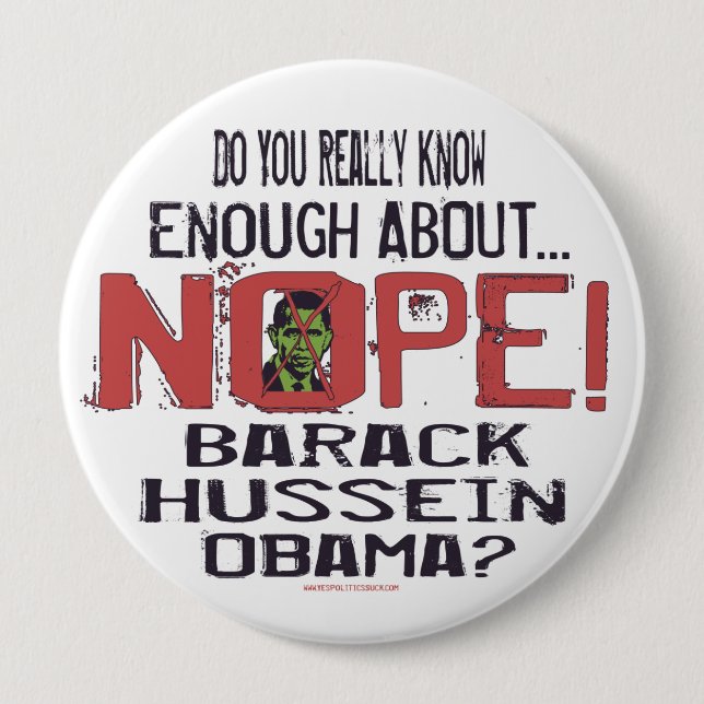Nope Anti Obama Button (Front)