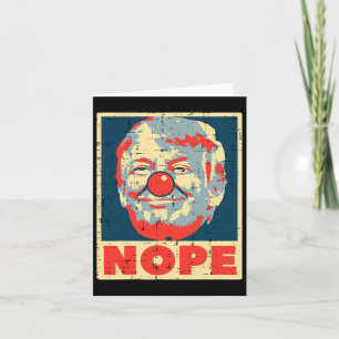 Nope Anti Trump Clown Vintage Retro Impeach No Don Card