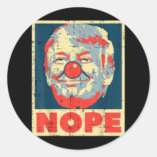 Nope Anti Trump Clown Vintage Retro Impeach No Don Classic Round Sticker