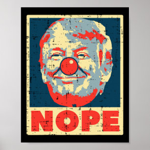 Nope Anti Trump Clown Vintage Retro Impeach No Don Poster