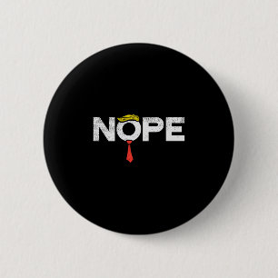 Nope Anti-trump Red Tie Wig Stop Donald Trump Funn 6 Cm Round Badge
