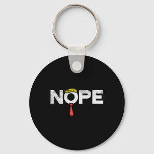 Nope Anti-trump Red Tie Wig Stop Donald Trump Funn Key Ring