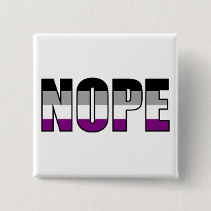 Nope Asexual Pride Flag Ace Pride 15 Cm Square Badge