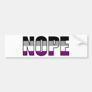 Nope Asexual Pride Flag Ace Pride Bumper Sticker