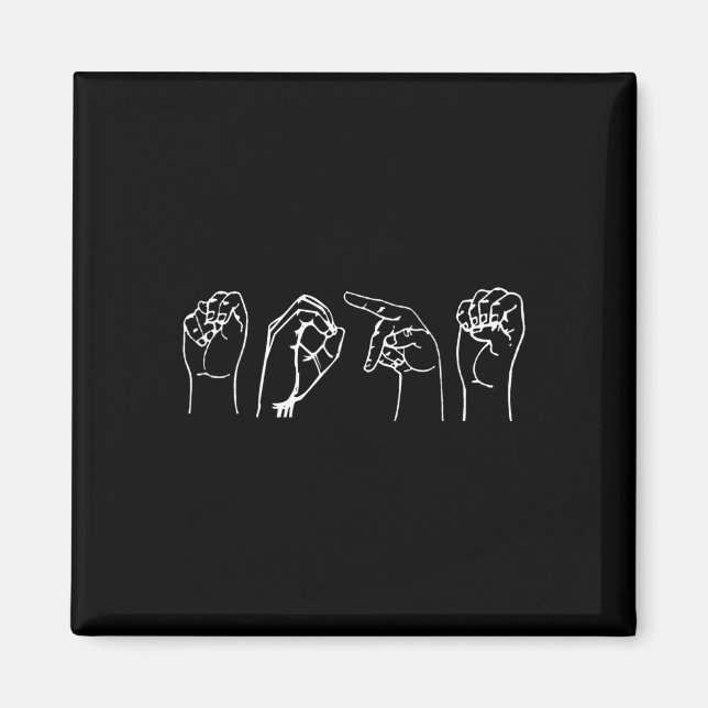 Nope ASL Pro Deaf Awareness Sign Language Interpre Magnet (Front)
