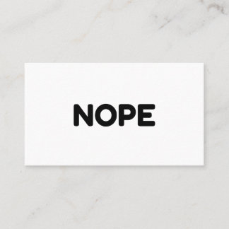 NOPE BUSINESS CARD