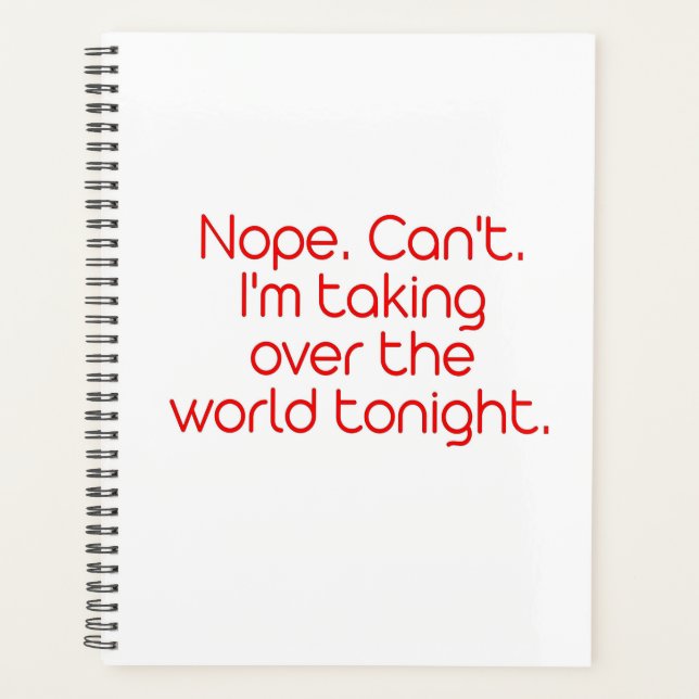 Nope. Can't. Monthly Planner (Front)