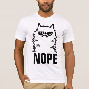 NOPE CAT T-Shirts, Cranky Angry Cat Funny T-Shirt
