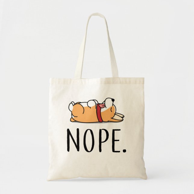 Nope Corgi Tote Bag (Front)