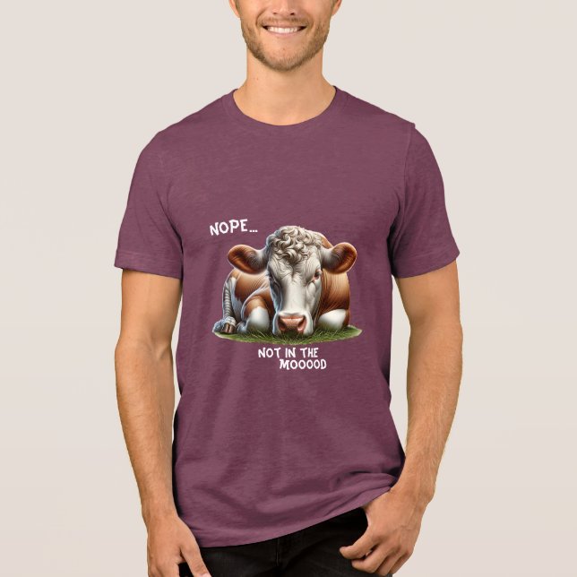"Nope..." Cow Pun   Tri-Blend Shirt (Front)