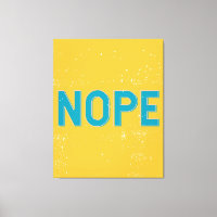 NOPE Distressed Typography in Yellow and Blue
