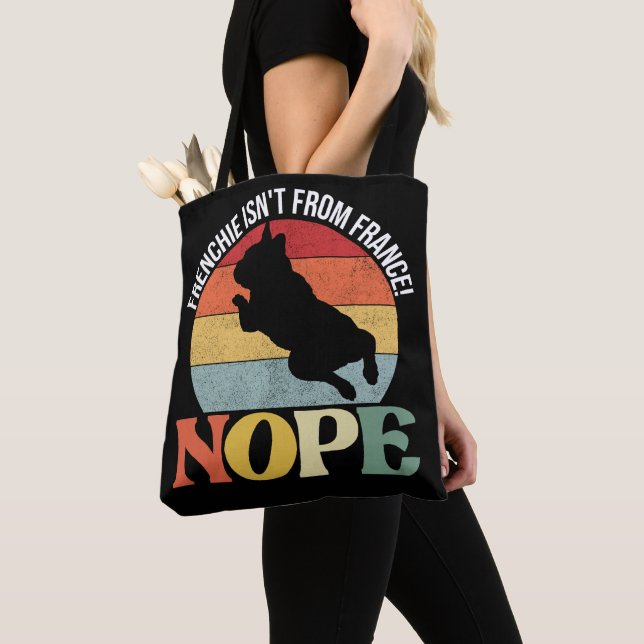 Nope frenchie isn't from France - black tote-bag Tote Bag (Close Up)