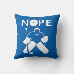 Nope Funny Hockey Goalie Reversible Cushion