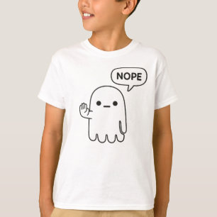 Nope Ghost   Funny Minimal Kids T-Shirt