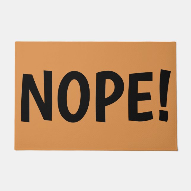 NOPE Huge Letters Fun Rude Saying Doormat (Front)