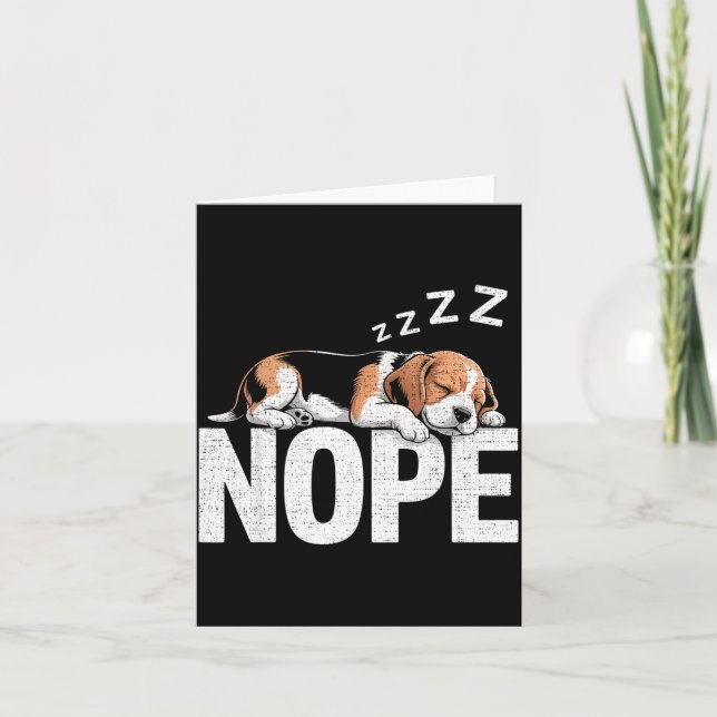 Nope Lazy Beagle  Card (Front)