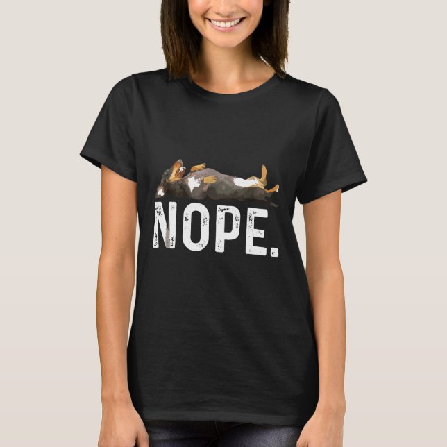 Nope Lazy Dachshund  T-Shirt (Front)