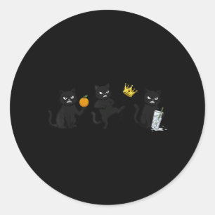 Nope No Kings No ICE Funny Black Cat Classic Round Sticker