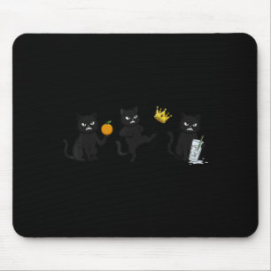 Nope No Kings No ICE Funny Black Cat Mouse Mat