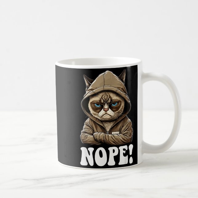 Nope! Nope - Employee Work Colleagues Teenager Cat Coffee Mug (Right)