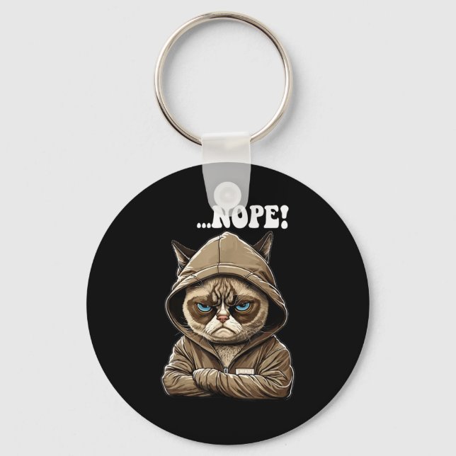 Nope! Nope - Employee Work Colleagues Teenager Cat Key Ring (Front)