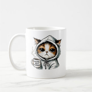 Nope Not Today Cat, Funny Cat, Coffee Lover, Grump Mug