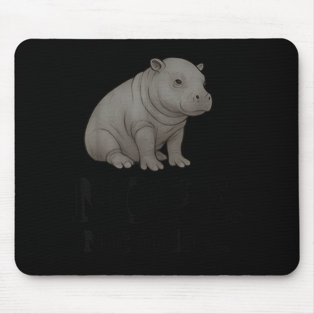 Nope Not Today Cute Mars The Hip Funny Lazy Quote  Mouse Mat (Front)