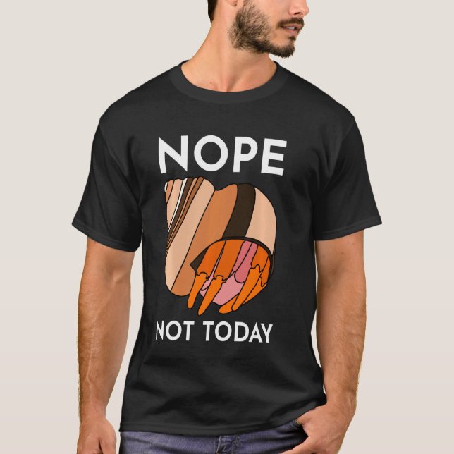 Nope Not Today Funny Hermit Crab T-Shirt (Front)