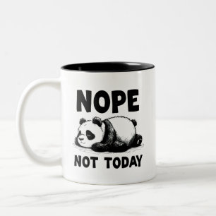 Nope Not Today Panda Bear Two-Tone Coffee Mug