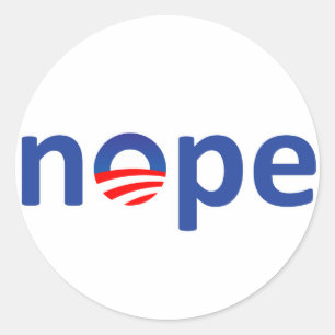 Nope Obama Classic Round Sticker