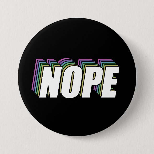 NOPE Projected Layered Rainbow 7.5 Cm Round Badge (Front)