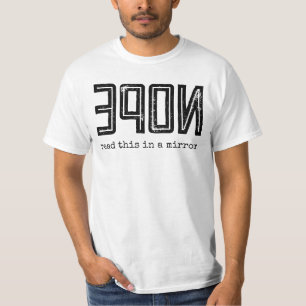 NOPE read this in mirror vintage retro typography T-Shirt