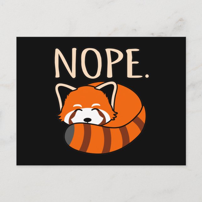 Nope Red Pandas Cute Pet Animal Panda Lover Graphi Postcard (Front)