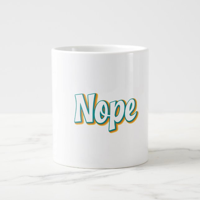 Nope Retro Large Coffee Mug (Front)
