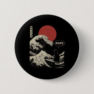 Nope. The Great Wave Kanagawa Funny Japanese Surfi 6 Cm Round Badge