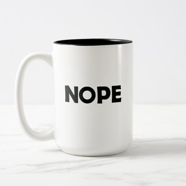 NOPE  Two-Tone COFFEE MUG (Left)