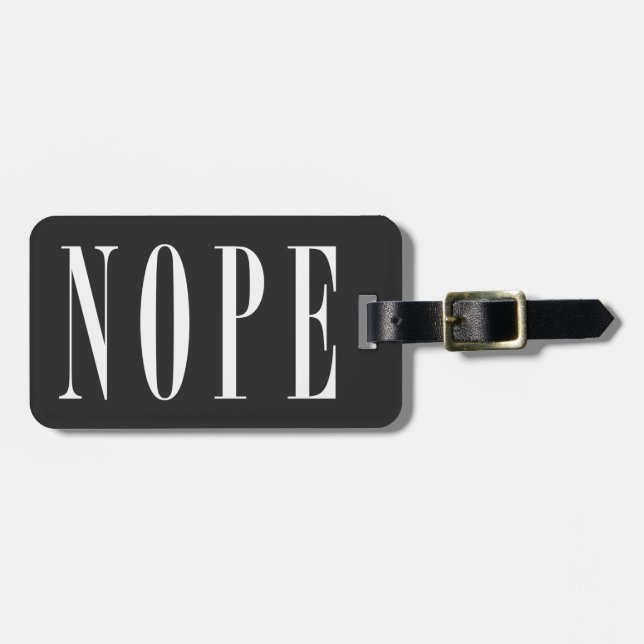 NOPE - White BlackBox Luggage Tag (Front Horizontal)