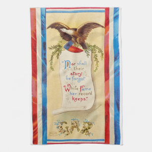 "Nor Shall Their Story Be Forgot" GAR Tea Towel